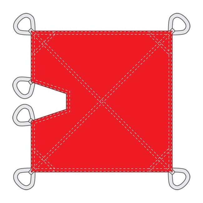 Rowdy's DirtBall™ 7 ft Canvas Jobsite Debris Tarp with V-Notch Cutout - Image 5