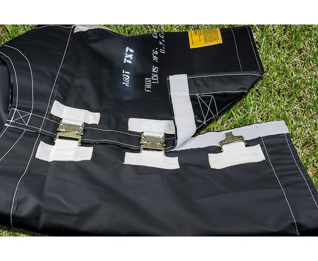 Heavy-Duty 8 ft Canvas Debris Tarp with 42 in. Hole for Jobsite Pole Installations - Image 2