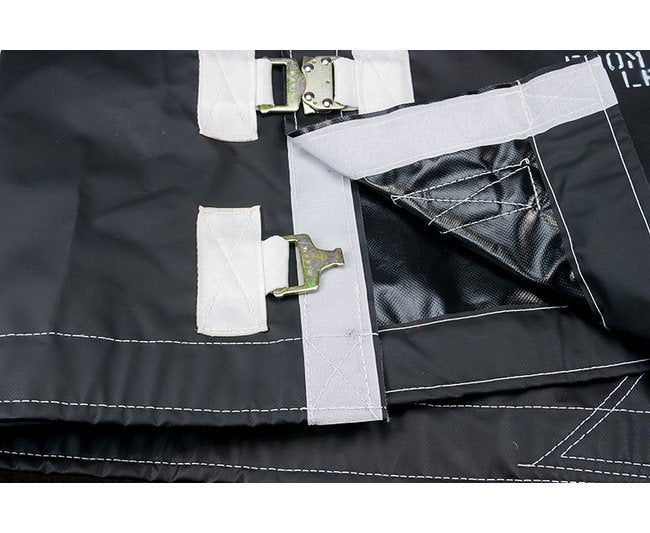 Heavy-Duty 8 ft Canvas Debris Tarp with 42 in. Hole for Jobsite Pole Installations - Image 3