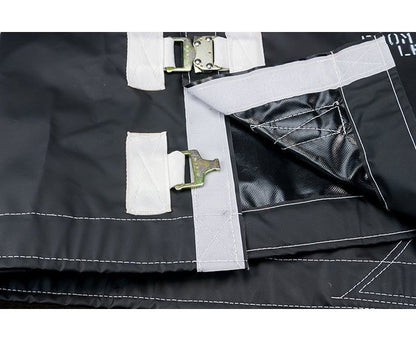 Heavy-Duty 8 ft Canvas Debris Tarp with 42 in. Hole for Jobsite Pole Installations - Image 3