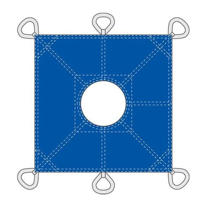 7 ft Jobsite Debris Tarp with 22 oz Canvas & 30 in. Hole Diameter - Image 5