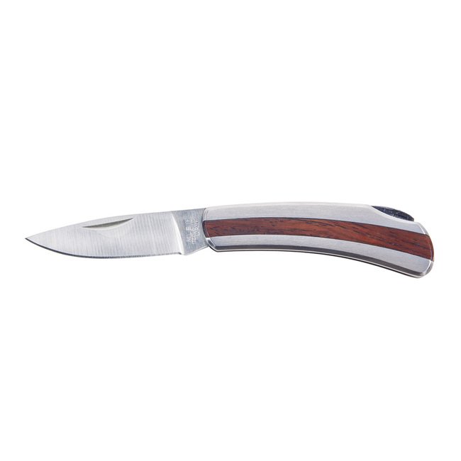 Klein® 5-1/4 in. Stainless Steel Pocket Knife with Rosewood Inserts - Image 1