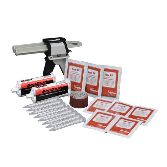 Conduit & Coupler Joining Adhesive Kit - 8 Mixing Nozzles, Sanding Cloth, Cleaning Wipes, Dispensing Tool - Image 1