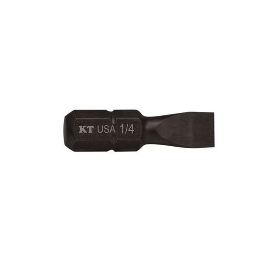Klein® 1/4 Slotted Power Driver Bit, 1 in. Length, Pack of 5, Made in USA - Image 1