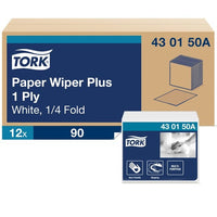 Tork White Self-Dispensing Paper Wiper Plus - 1-Ply, 12 Boxes/Case