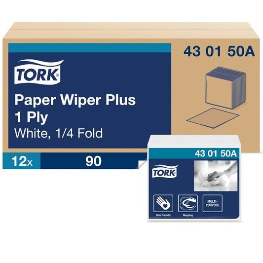 Tork White Self-Dispensing Paper Wiper Plus - 1-Ply, 12 Boxes/Case - Image 1