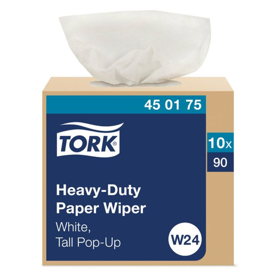 Tork W24 White Heavy-Duty Paper Wiper - Industrial Grade Multipurpose Wipes - Image 1