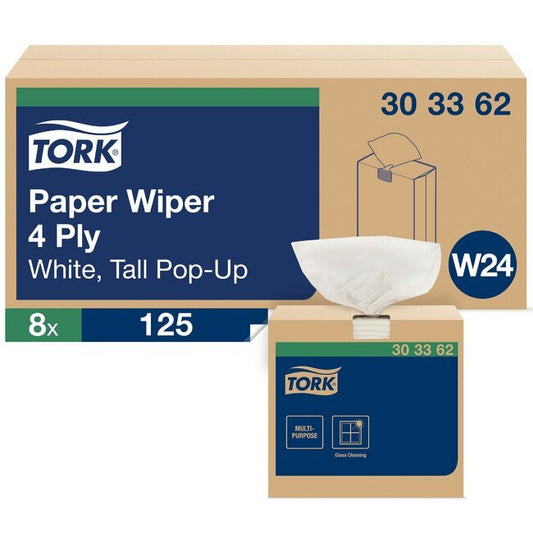 Tork® White Self-Dispensing Paper Wiper - 4-Ply, 100% Recycled Fibers - Image 1