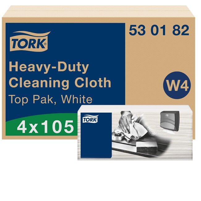 Tork® W4 White Heavy-Duty Cleaning Cloth - Industrial Strength Multipurpose Cloth - Image 1