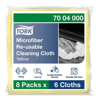 Tork® Yellow Microfiber Cleaning Cloth - Reusable & Antibacterial