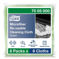 Tork® Green Microfiber Re-usable Cleaning Cloth for Institutional Use