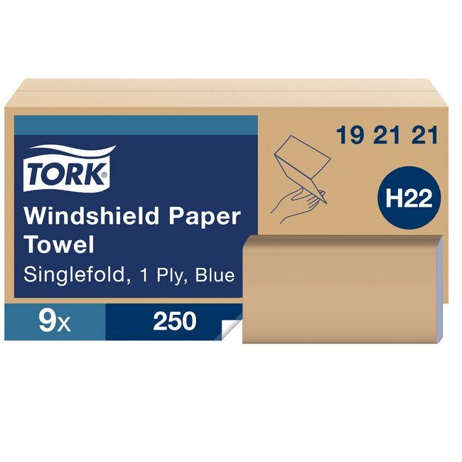 Tork® H22 Blue Windshield 1-Ply Paper Towel - Pack of 2250 Sheets - Image 1