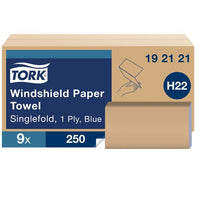 Tork® H22 Blue Windshield 1-Ply Paper Towel - Pack of 2250 Sheets