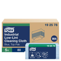 Tork® W4 Blue Industrial Low-Lint Cleaning Cloth - Pack of 400