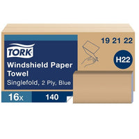 Tork® H22 Blue Windshield Folded 2-Ply Paper Towel - Pack of 2240 Sheets