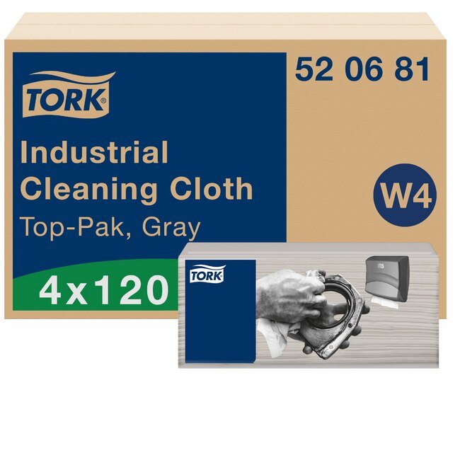 Tork W4 Industrial Cleaning Cloth, Gray, Pack of 120 - Image 1
