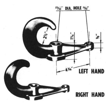 Heavy-Duty Right-Hand Tow Hook for 15000 lb Gross Trailer Weight - Image 3