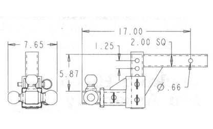 Adjustable Tri-Ball Hitch - Black - Image 2