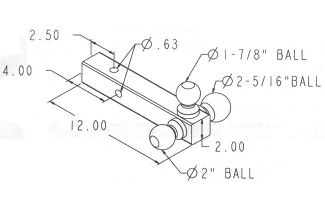 Adjustable Tri-Ball Hitch - Black - Image 3