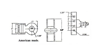 Adjustable Lunette Eye for Towing - 2.5" x 1.375" - Image 2