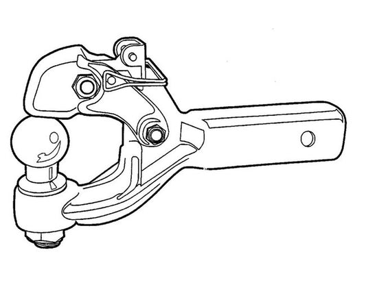 Heavy-Duty Dual Purpose Receiver Mount Pintle with 2 Inch Chrome Ball - Image 1