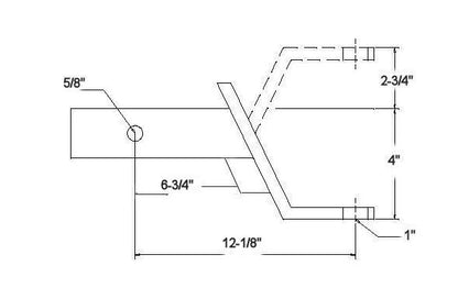 Heavy-Duty Black Hi-Lo Ball Mount for 2" Square Tubes - Image 2