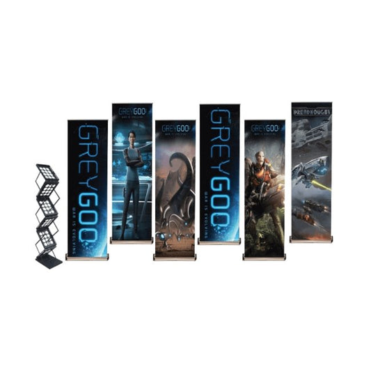 Megastore Printing 10ft Trade Show Kit with 6 Pocket Pop-Up Literature Rack - Image 1