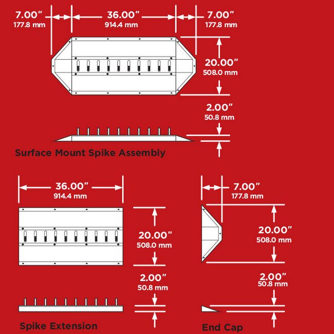 Surface & Flush Mount Traffic Control Spike System - Image 2