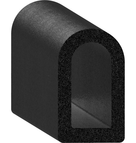Uni-Grip Trim Seal - 1.140" Width, 0.550" Height, Black Sponge Rubber Bulb - Image 1