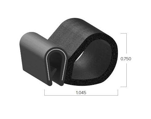 Uni-Grip PVC Rubber Trim Seal (1.045"W x 0.750"H) - Image 2