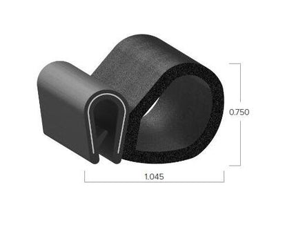 Uni-Grip PVC Rubber Trim Seal (1.045"W x 0.750"H) - Image 2