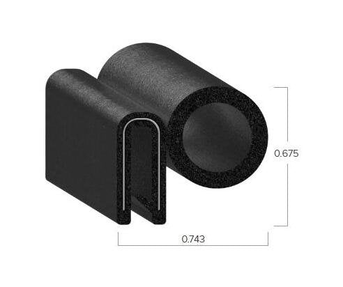 Uni-Grip PVC Trim Seal - 0.743" Width, 0.675" Height - Image 2
