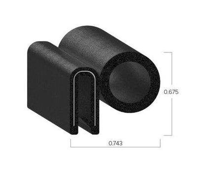Uni-Grip PVC Trim Seal - 0.743" Width, 0.675" Height - Image 2