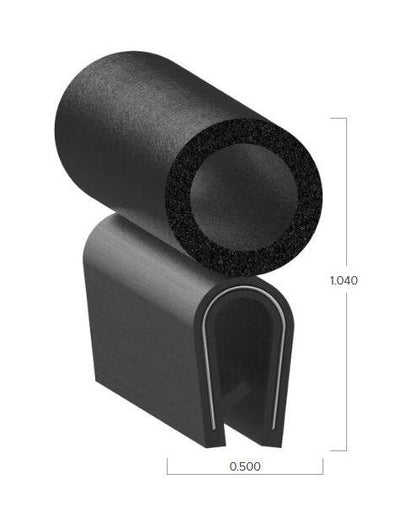 Uni-Grip 0.500" x 1.040" PVC Rubber Trim Seal - Image 2