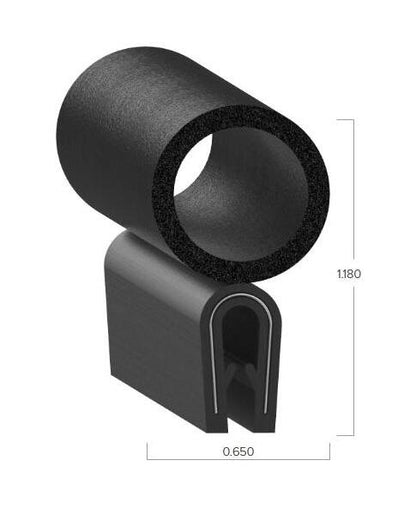 Uni-Grip PVC Rubber Trim Seal - 0.650" x 1.180" - Image 2
