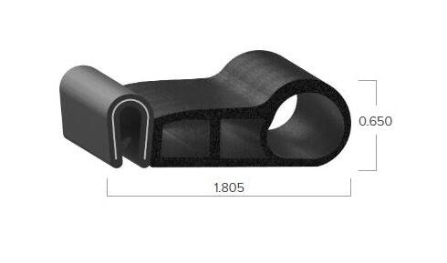 Uni-Grip PVC Rubber Trim Seal, 1.805" Width x 0.650" Height - Image 2