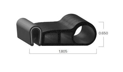 Uni-Grip PVC Rubber Trim Seal, 1.805" Width x 0.650" Height - Image 2