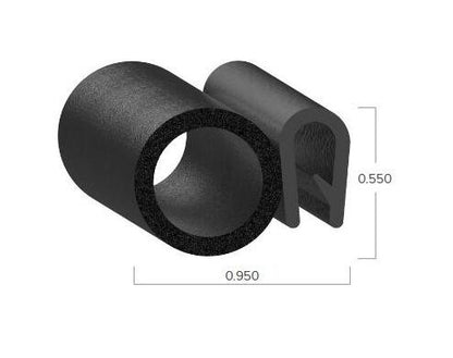 Uni-Grip 0.950x0.550 Trim Seal | PVC Rubber Bulb Seal - Image 2