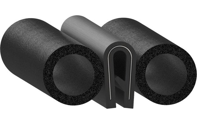 Uni-Grip 1.250" Width x 0.500" Height Trim Seal with Sponge Rubber Bulb - Image 1