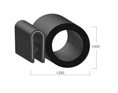 Uni-Grip 1.330x1.000 Trim Seal with Sponge Rubber Bulb - Image 2