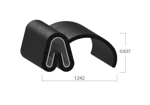 Uni-Grip 1.242"x0.637" Truck Cap Rubber Flap Seal - Image 2