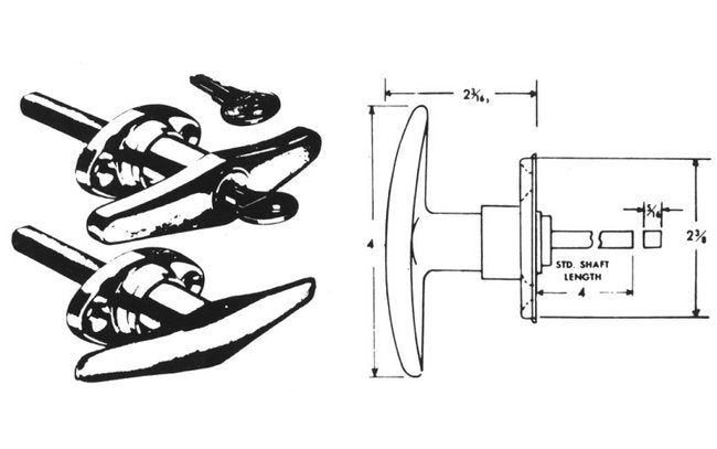 Chrome Plated Keyed Alike T-Handle Lock - Image 2