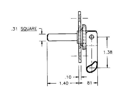 Zinc Folding T-Handle Lock with Concealed Spring - Image 3