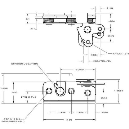 Safety Rotary Latch - Right Hand, Zinc Finish - Image 2