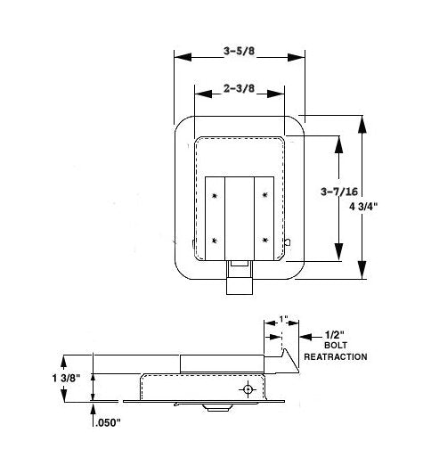 Junior Universal Flush Paddle Handle Lock with Cylinder and Key - Image 2