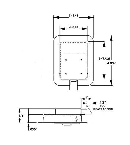 Junior Universal Flush Paddle Handle Lock with Cylinder and Key - Image 2