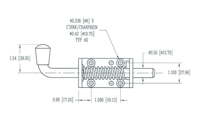 Stainless Steel Spring Latch 1/2 Inch - Image 2
