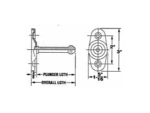 Zinc Plated Silent Door Holder Plunger 2 1/4 Inch - Image 1