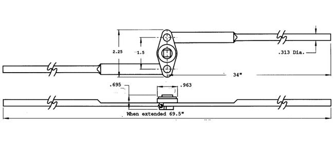 Heavy-Duty Lock with 34" Rods for Truck Hardware Applications - Image 2