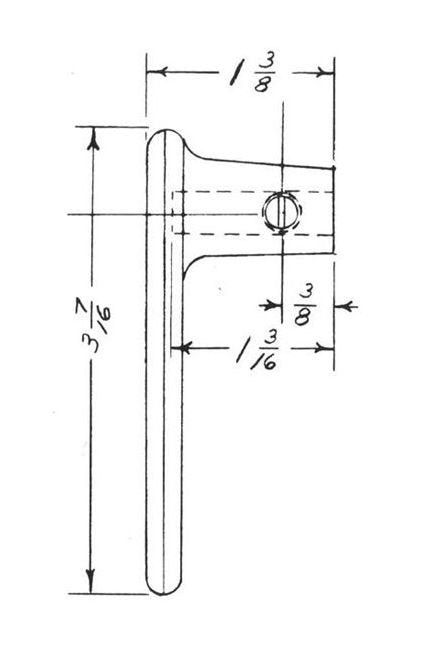 Chrome Interior Door Handle for 5/16" Square Shafts - Image 2